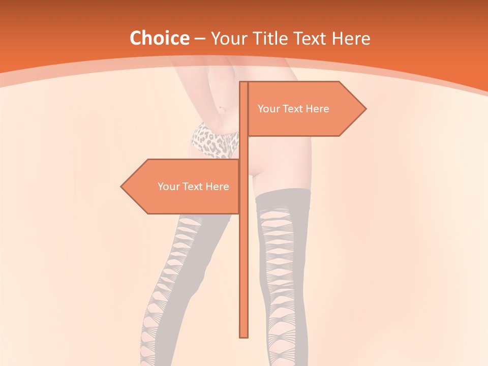 A Woman In Lingerie And Stockings Is Posing For A Picture PowerPoint Template