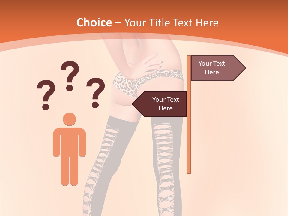 A Woman In Lingerie And Stockings Is Posing For A Picture PowerPoint Template