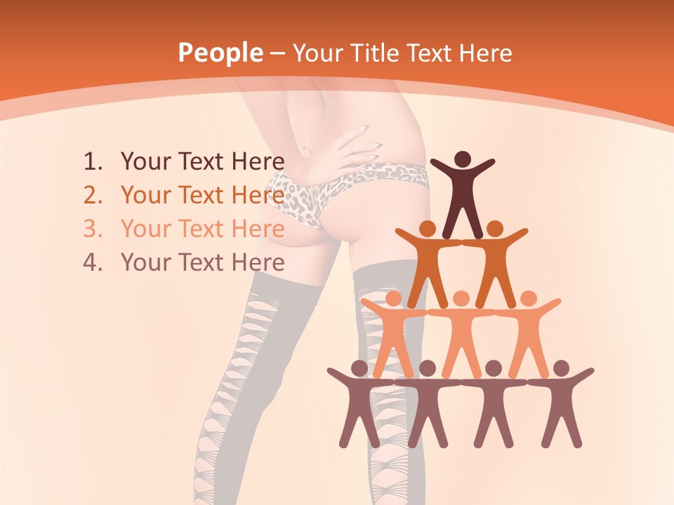 A Woman In Lingerie And Stockings Is Posing For A Picture PowerPoint Template