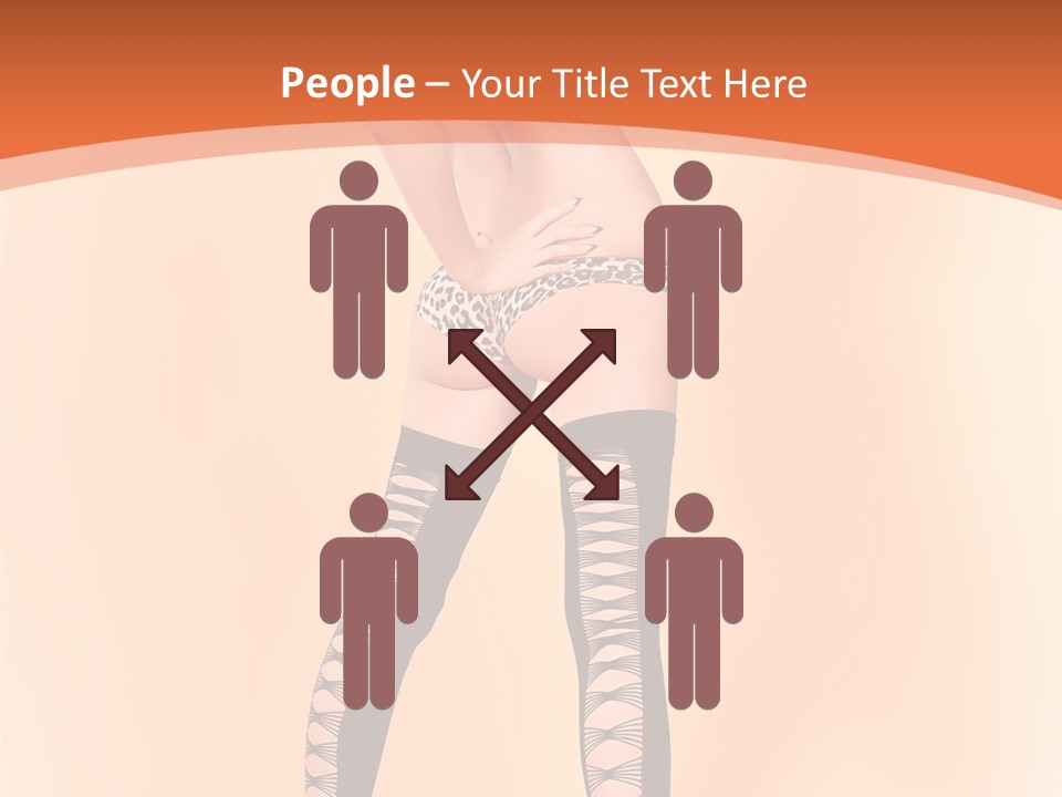 A Woman In Lingerie And Stockings Is Posing For A Picture PowerPoint Template