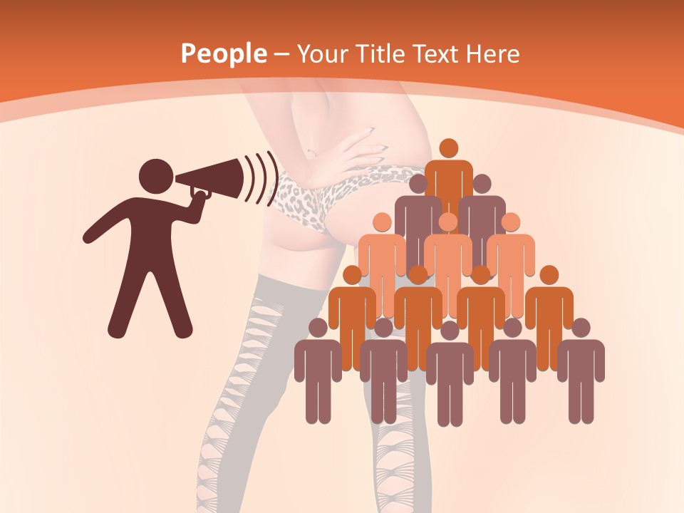 A Woman In Lingerie And Stockings Is Posing For A Picture PowerPoint Template