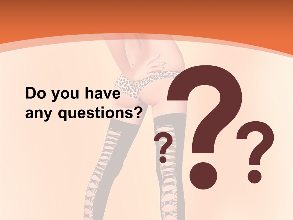A Woman In Lingerie And Stockings Is Posing For A Picture PowerPoint Template