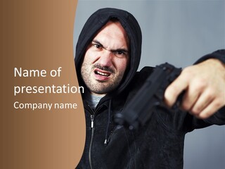 Gunman Male Terrorist PowerPoint Template