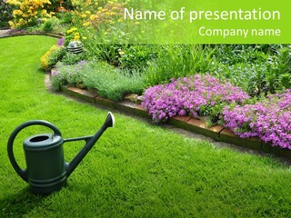 Landscaping Gardening Purple PowerPoint Template