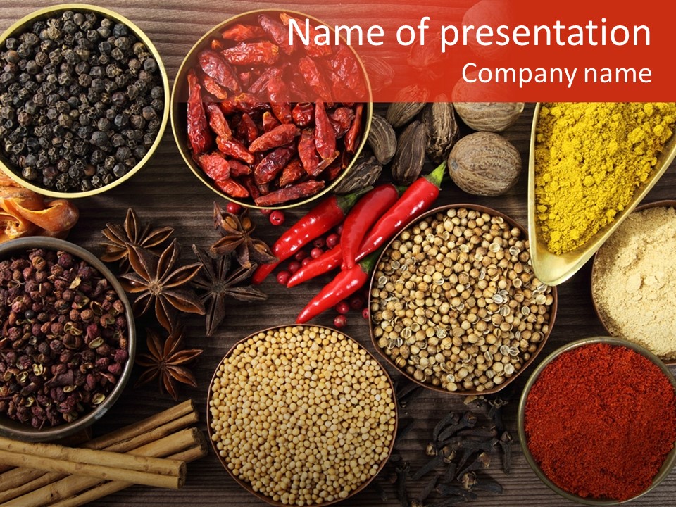 Nutmeg Spice Variety PowerPoint Template