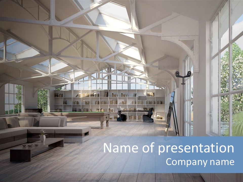 Luxus Mansion Licht PowerPoint Template