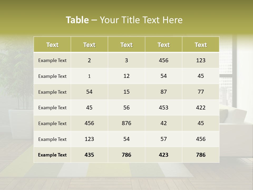 Reflection Plant Table PowerPoint Template