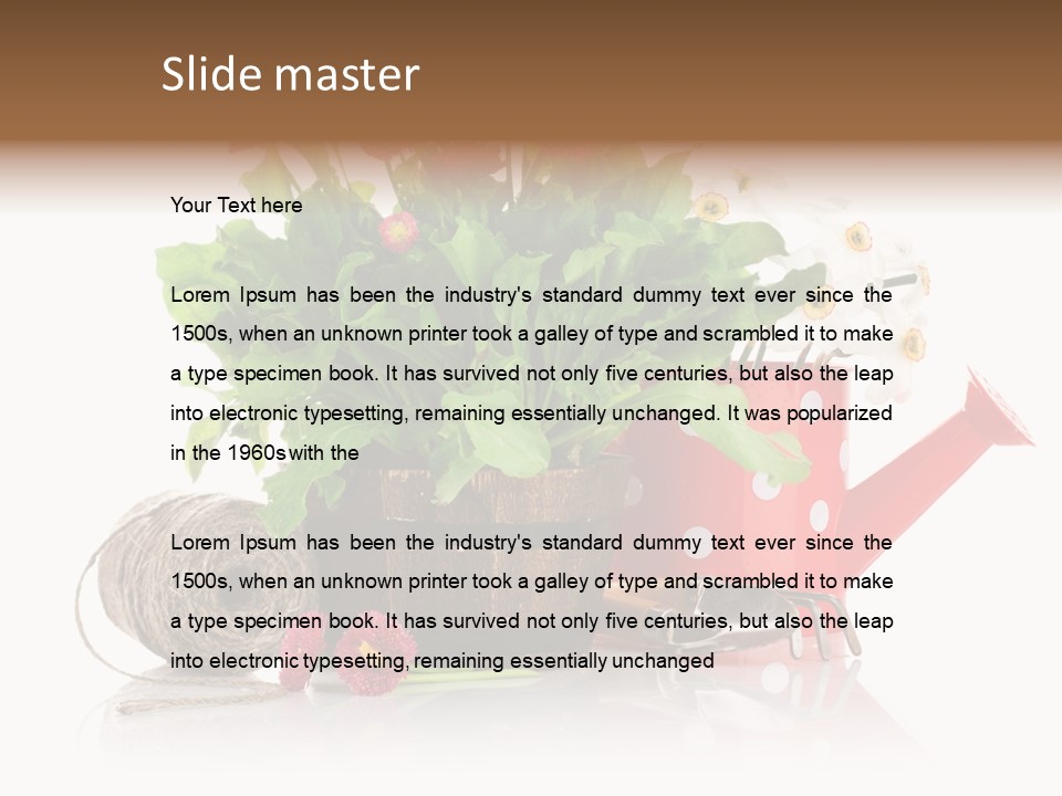 Flower String Shovel PowerPoint Template