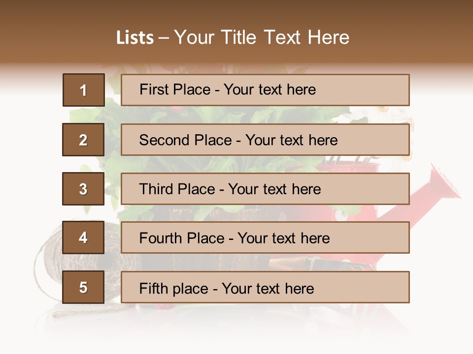 Flower String Shovel PowerPoint Template