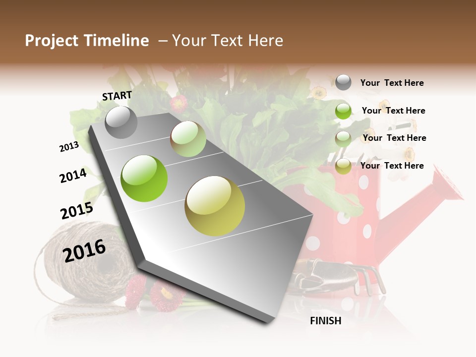 Flower String Shovel PowerPoint Template