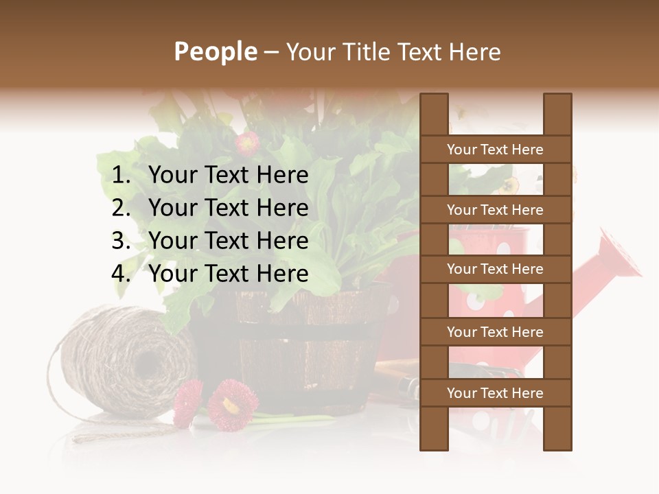 Flower String Shovel PowerPoint Template