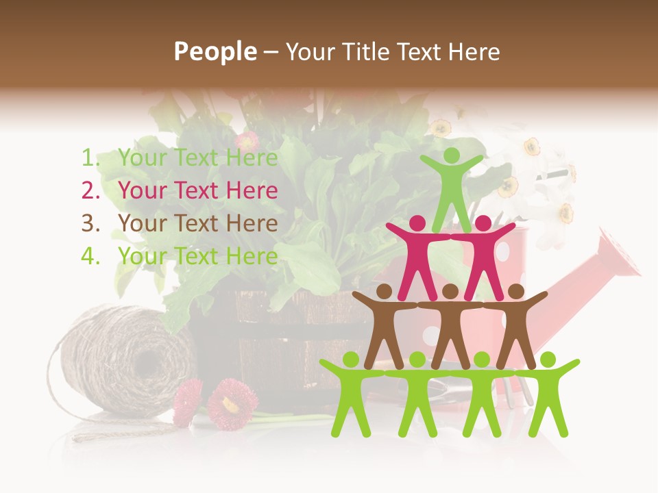 Flower String Shovel PowerPoint Template