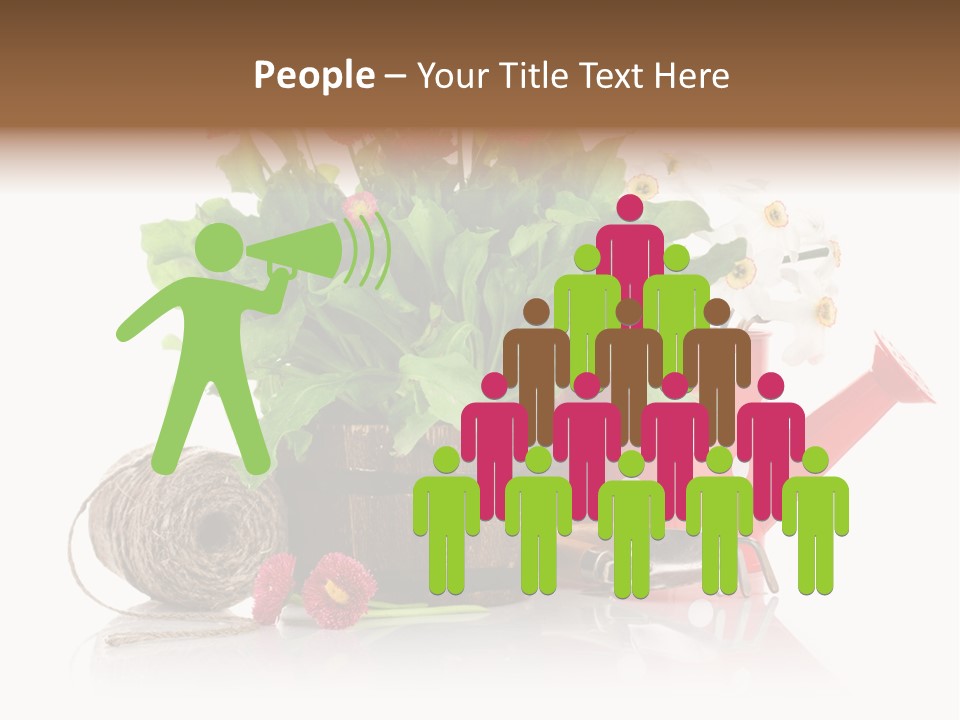 Flower String Shovel PowerPoint Template