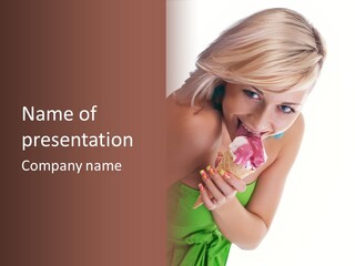 Waist Woman Dessert PowerPoint Template