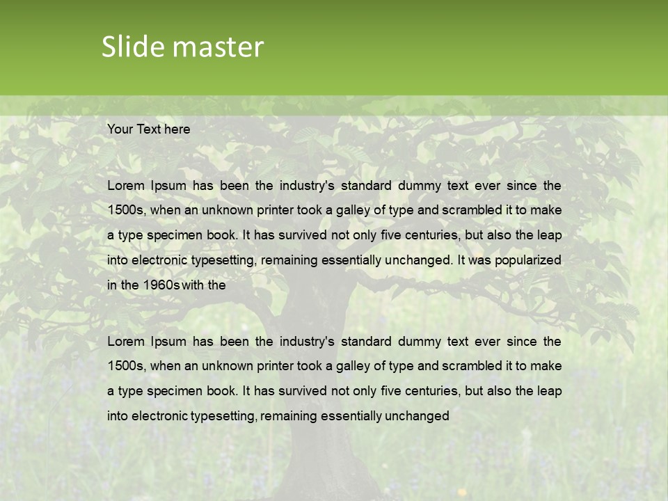Tree Buddhism Meadow PowerPoint Template