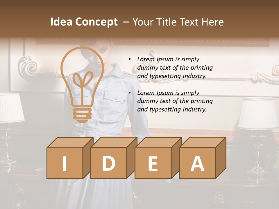 Lady Woman Standing PowerPoint Template