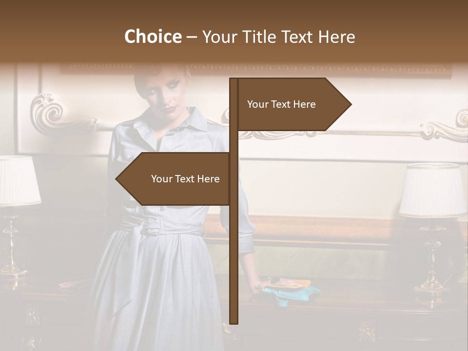 Lady Woman Standing PowerPoint Template