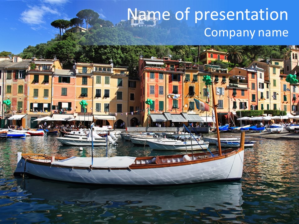 Boat Luxury Landscape PowerPoint Template