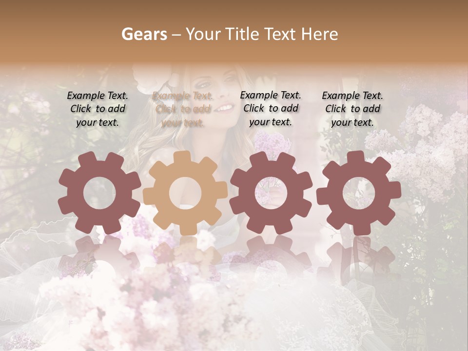 Marriage Bouquet Celebrating PowerPoint Template