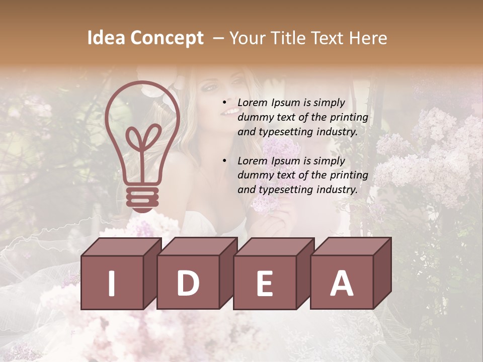 Marriage Bouquet Celebrating PowerPoint Template