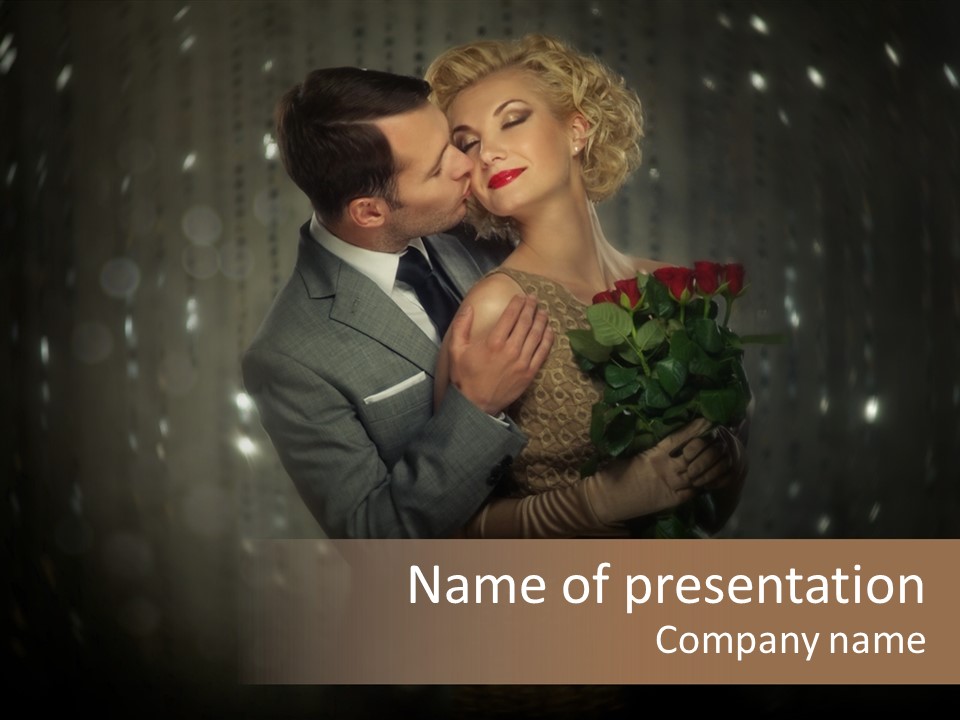 Well Dressed Fashion Kiss PowerPoint Template