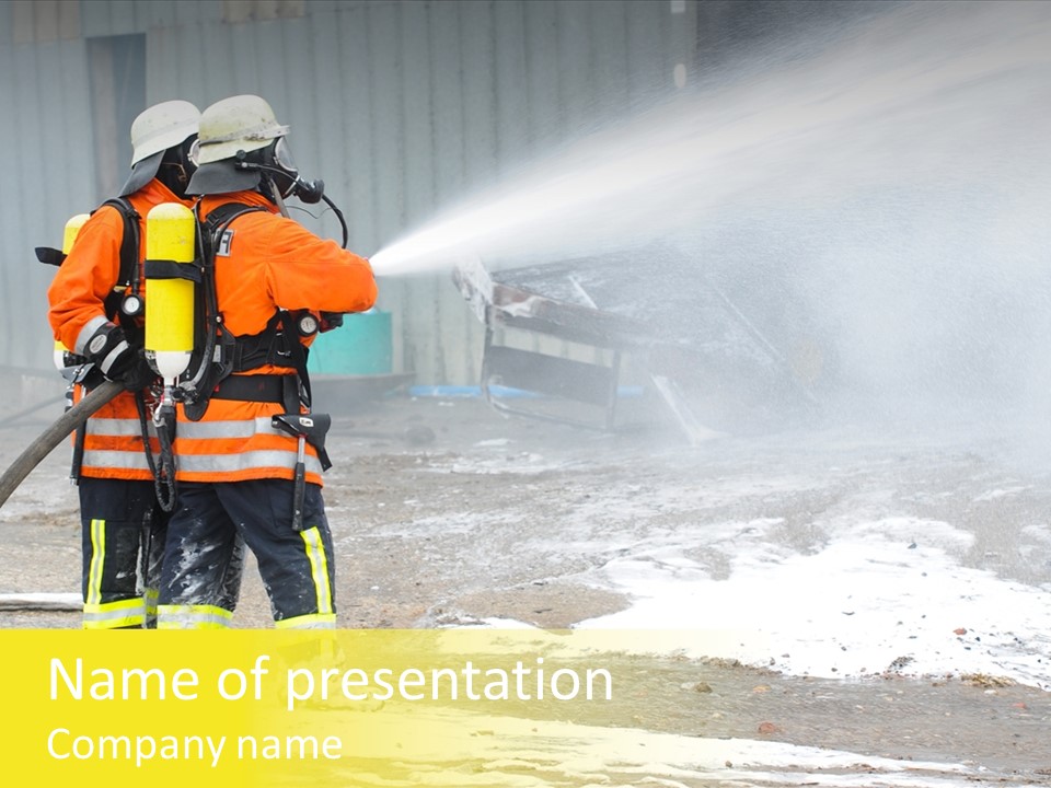 Fire Prevention Rescue Hose PowerPoint Template