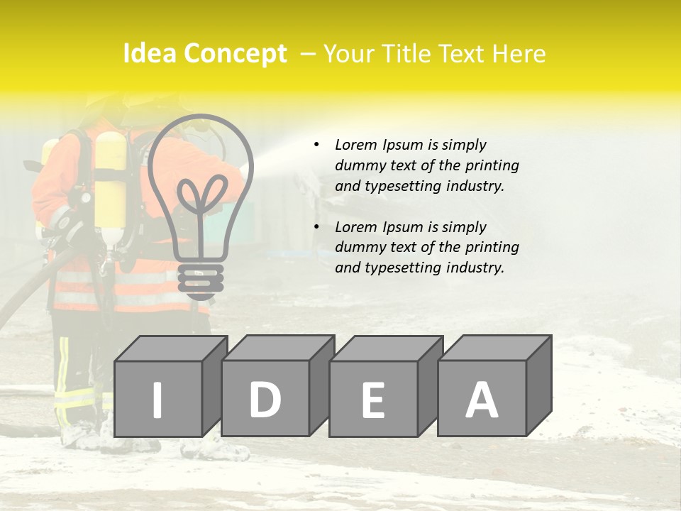 Fire Prevention Rescue Hose PowerPoint Template