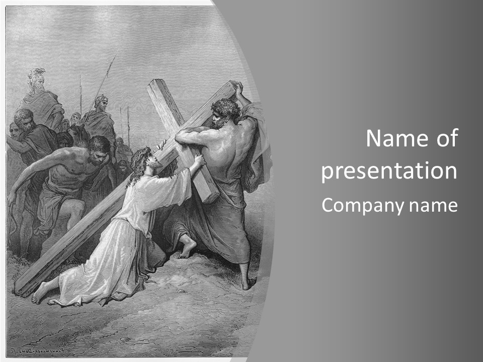 Time Jesus Falls With The Cross Event PowerPoint Template