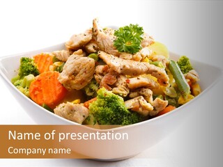 Pork Broccoli Meat PowerPoint Template