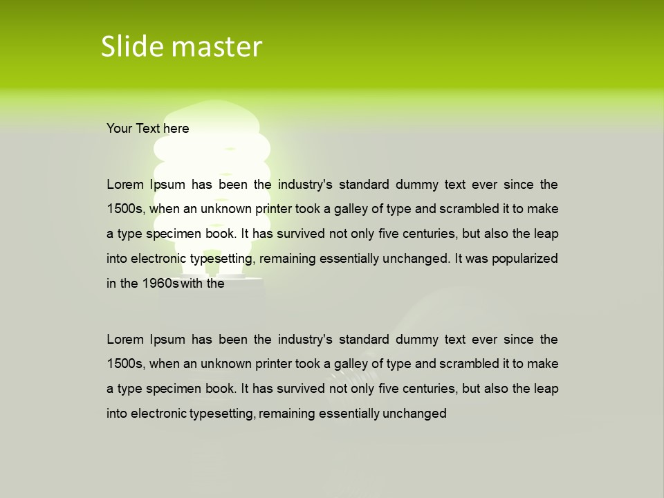 Business Fluorescent Power PowerPoint Template