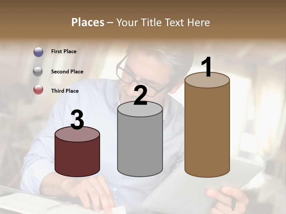 Blue Shirt Office Home Office PowerPoint Template