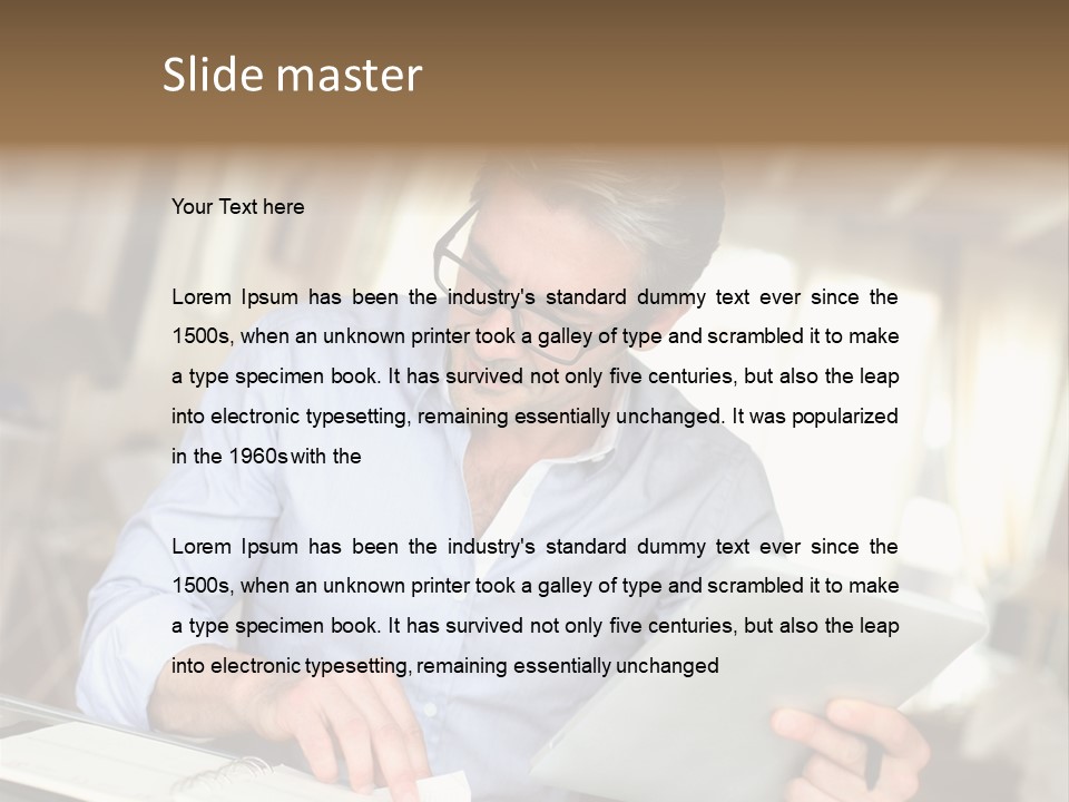 Blue Shirt Office Home Office PowerPoint Template