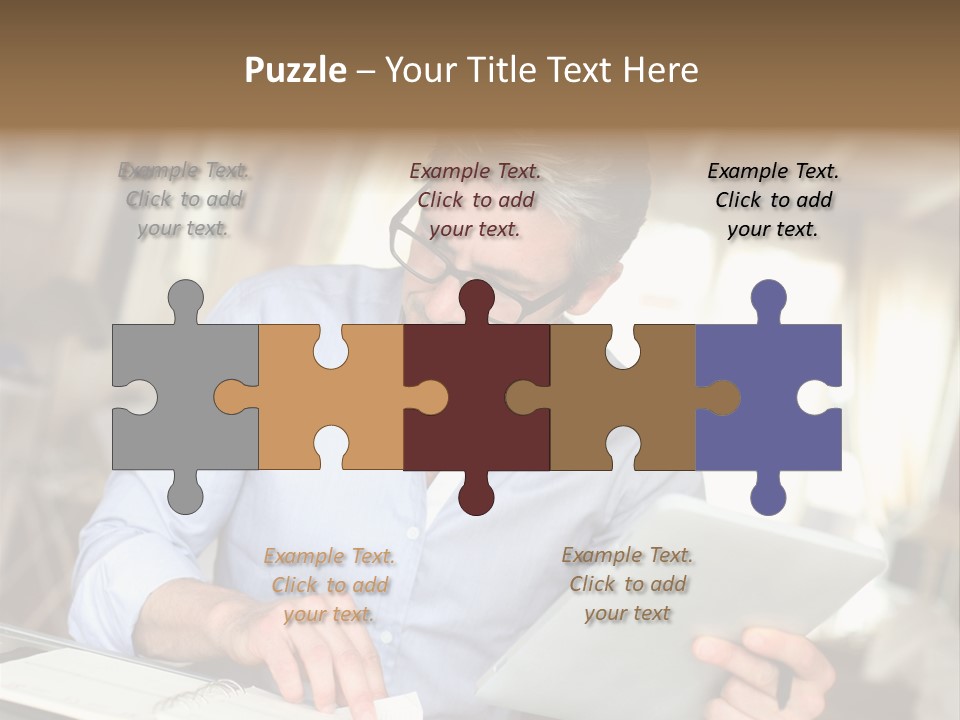 Blue Shirt Office Home Office PowerPoint Template