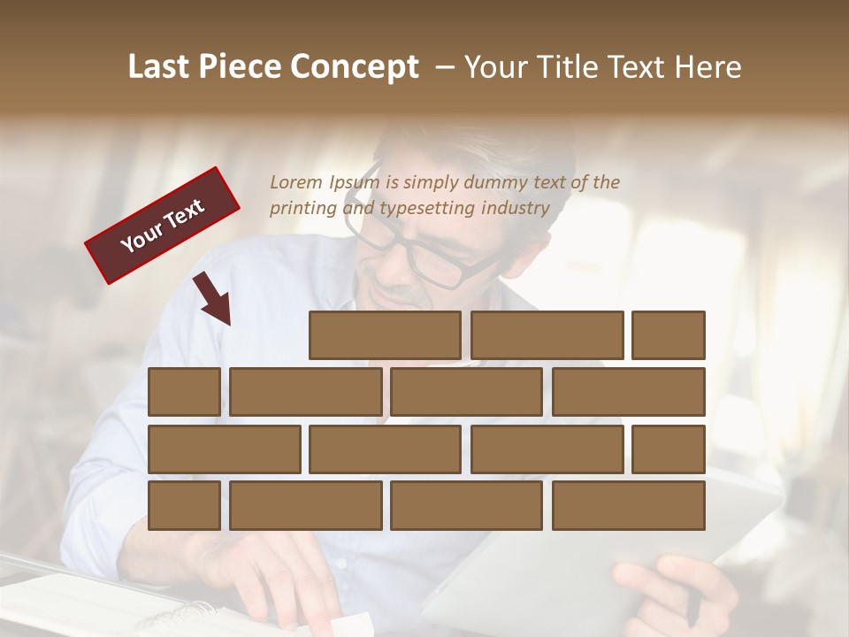 Blue Shirt Office Home Office PowerPoint Template