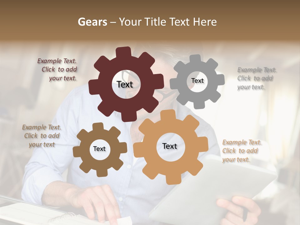 Blue Shirt Office Home Office PowerPoint Template