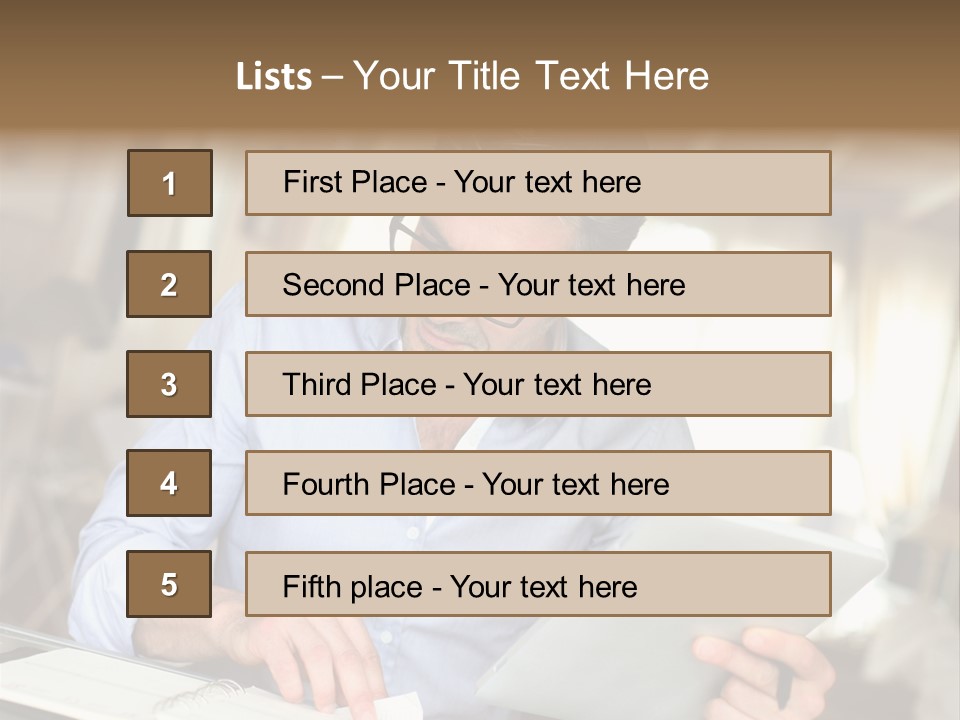 Blue Shirt Office Home Office PowerPoint Template