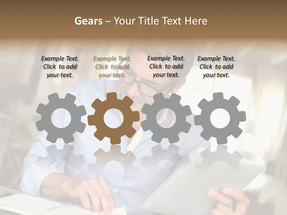 Blue Shirt Office Home Office PowerPoint Template