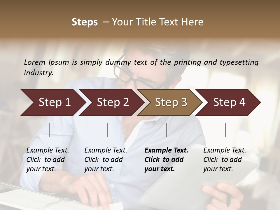 Blue Shirt Office Home Office PowerPoint Template