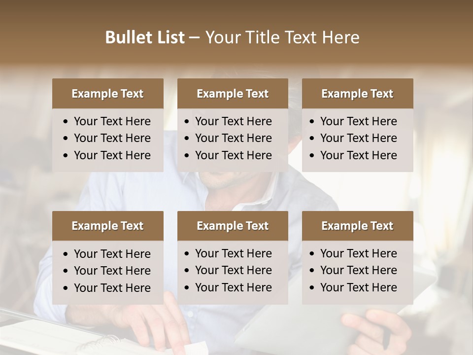 Blue Shirt Office Home Office PowerPoint Template