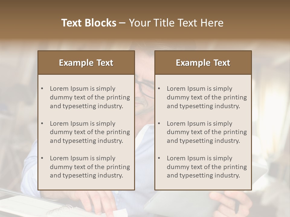 Blue Shirt Office Home Office PowerPoint Template