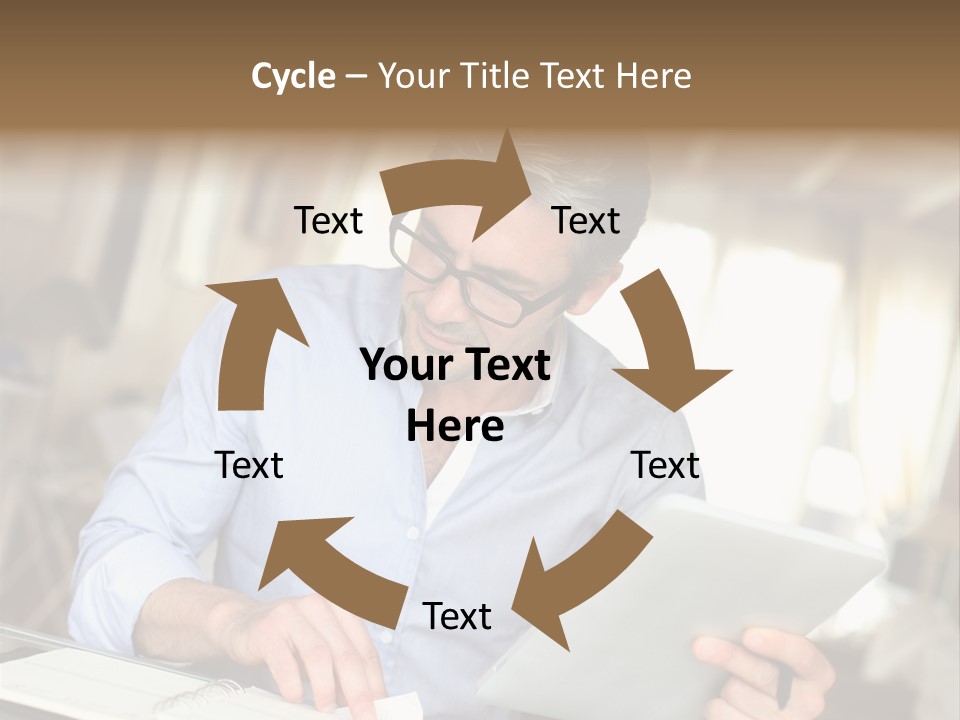 Blue Shirt Office Home Office PowerPoint Template