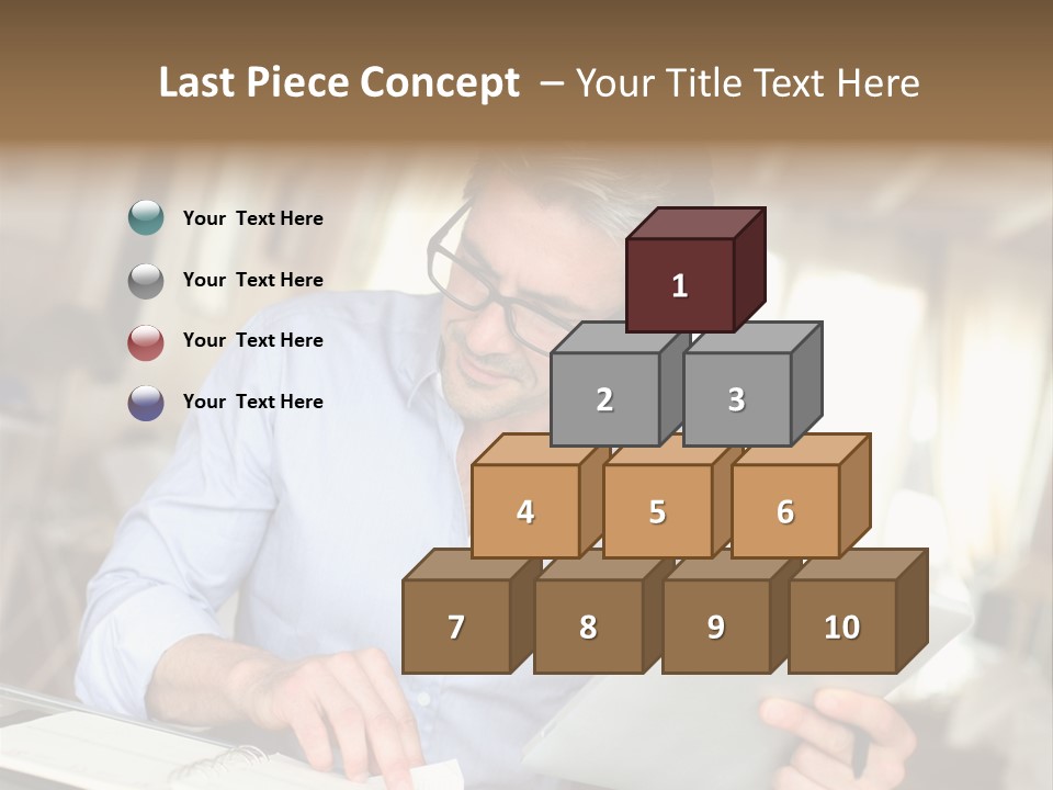 Blue Shirt Office Home Office PowerPoint Template