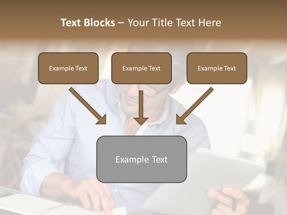 Blue Shirt Office Home Office PowerPoint Template