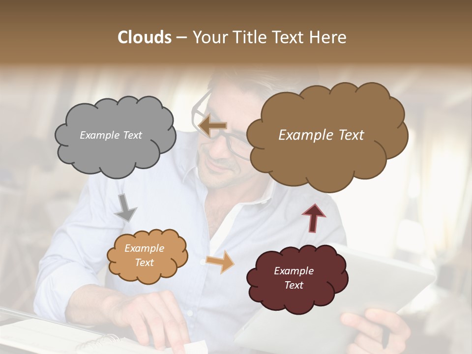 Blue Shirt Office Home Office PowerPoint Template