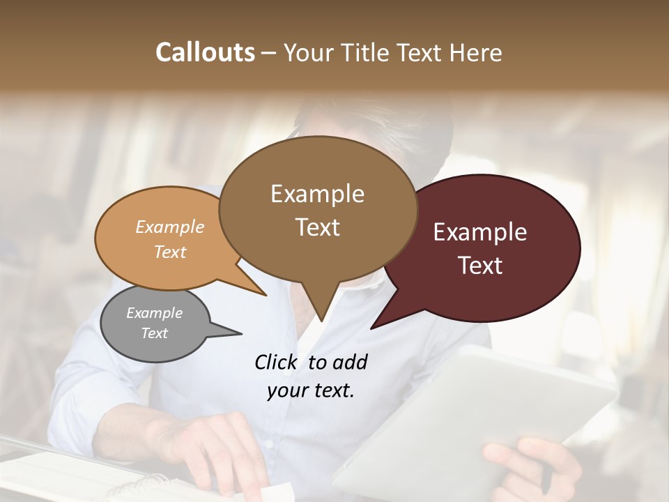 Blue Shirt Office Home Office PowerPoint Template