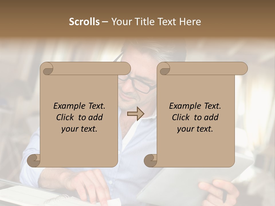 Blue Shirt Office Home Office PowerPoint Template