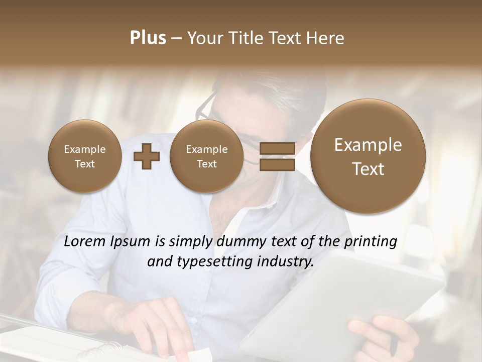 Blue Shirt Office Home Office PowerPoint Template