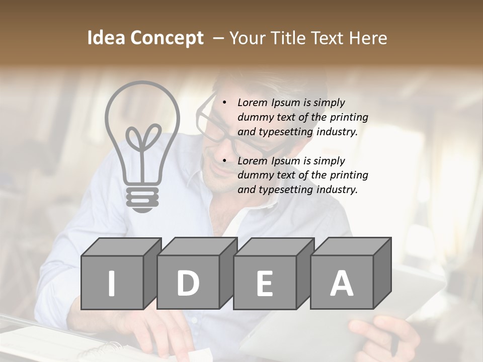 Blue Shirt Office Home Office PowerPoint Template