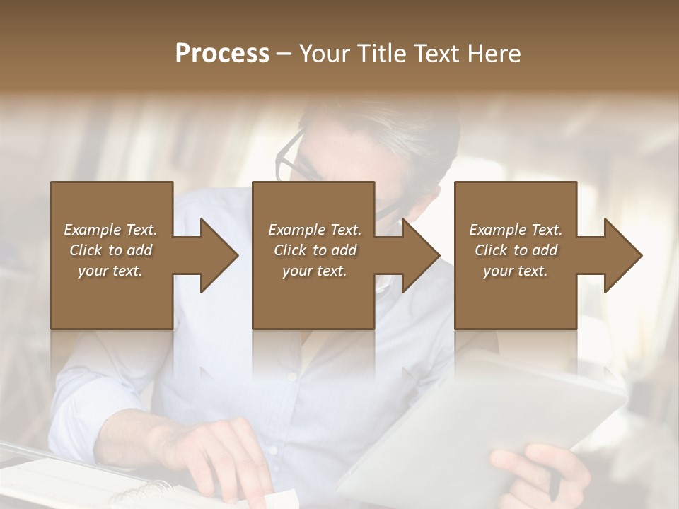 Blue Shirt Office Home Office PowerPoint Template