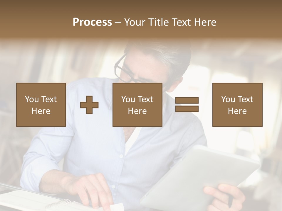 Blue Shirt Office Home Office PowerPoint Template